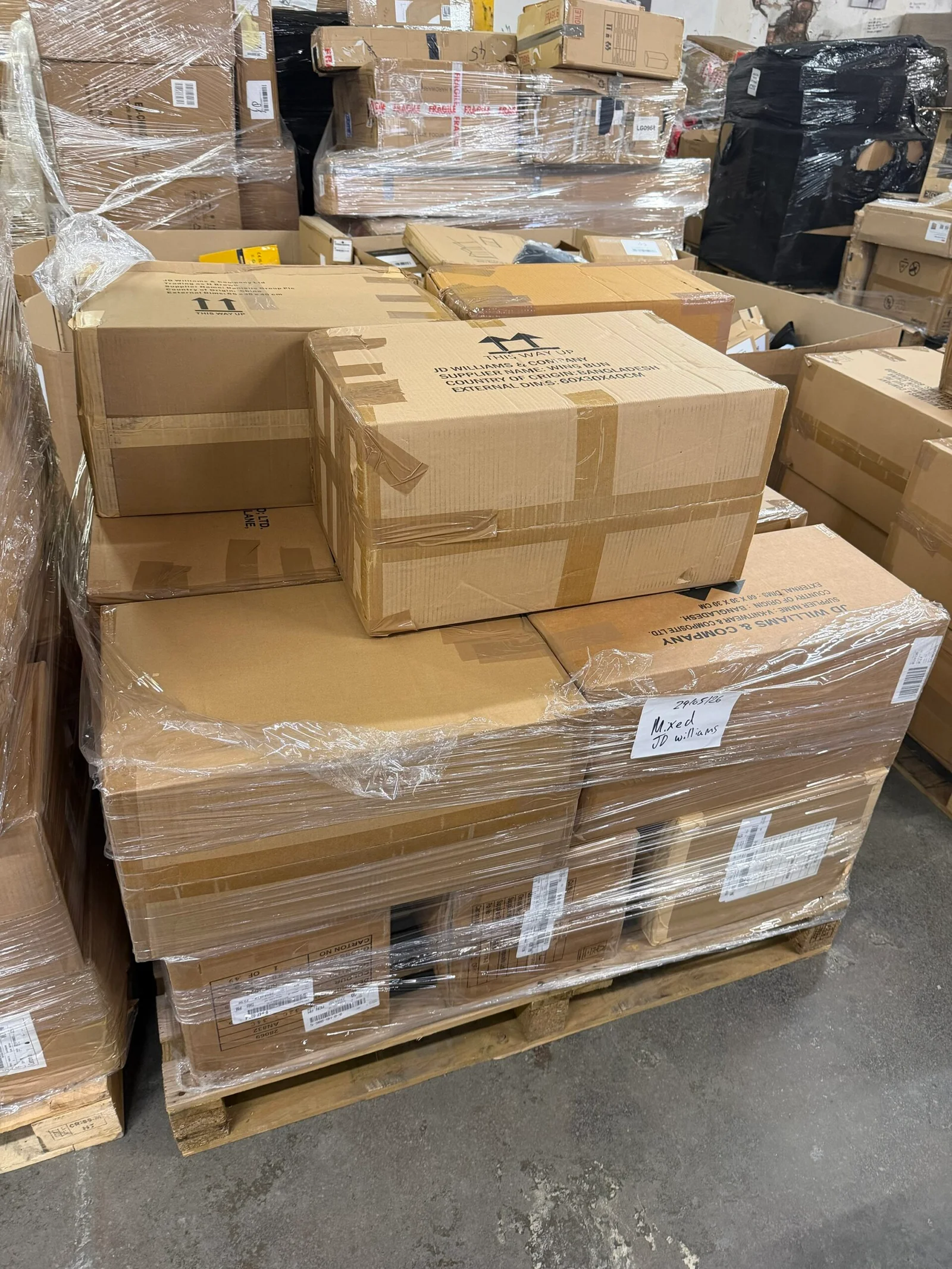 JD Williams clothing pallet